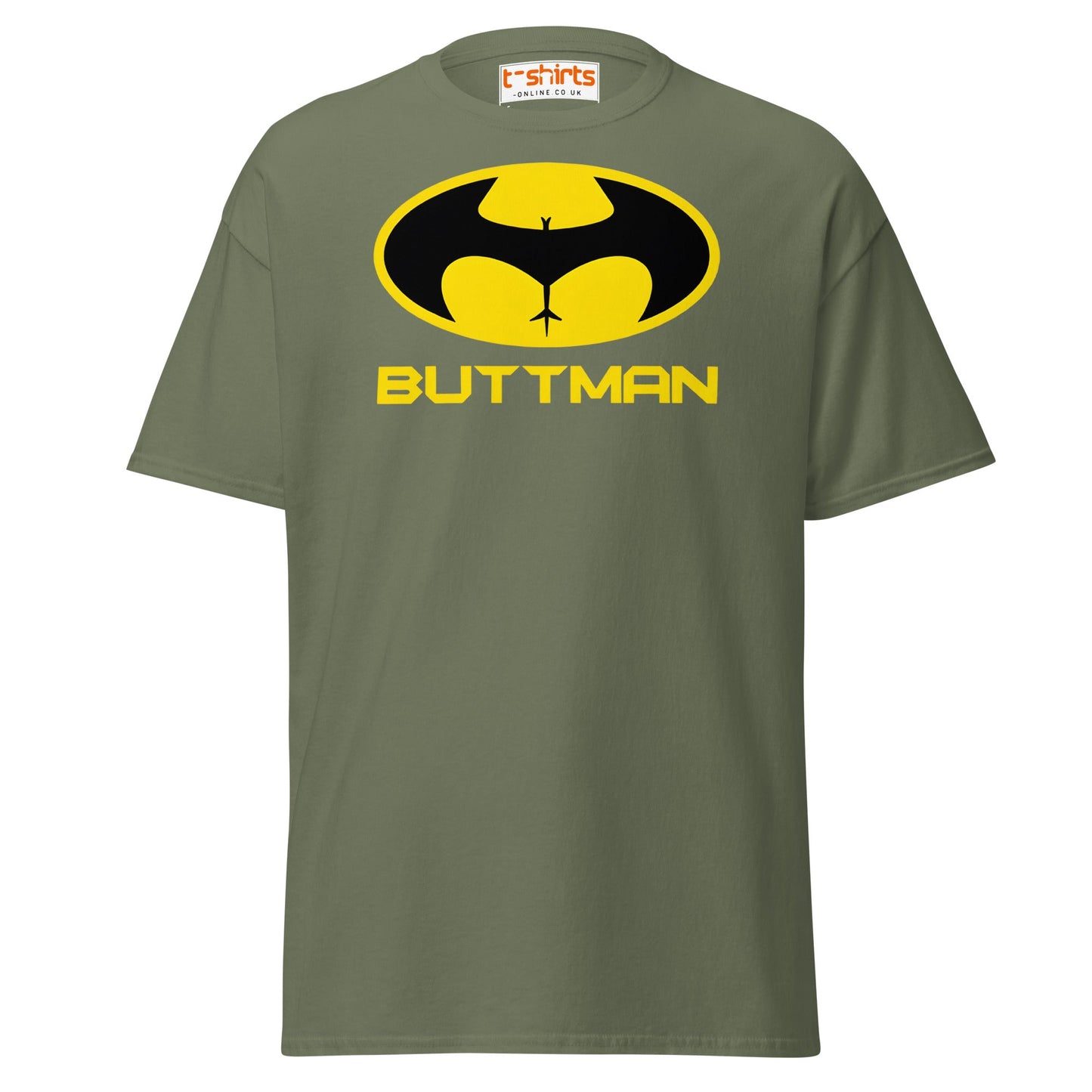 Buttman T-Shirt – Funny Parody Adult Humor Tee - Military Green - T-Shirts Online