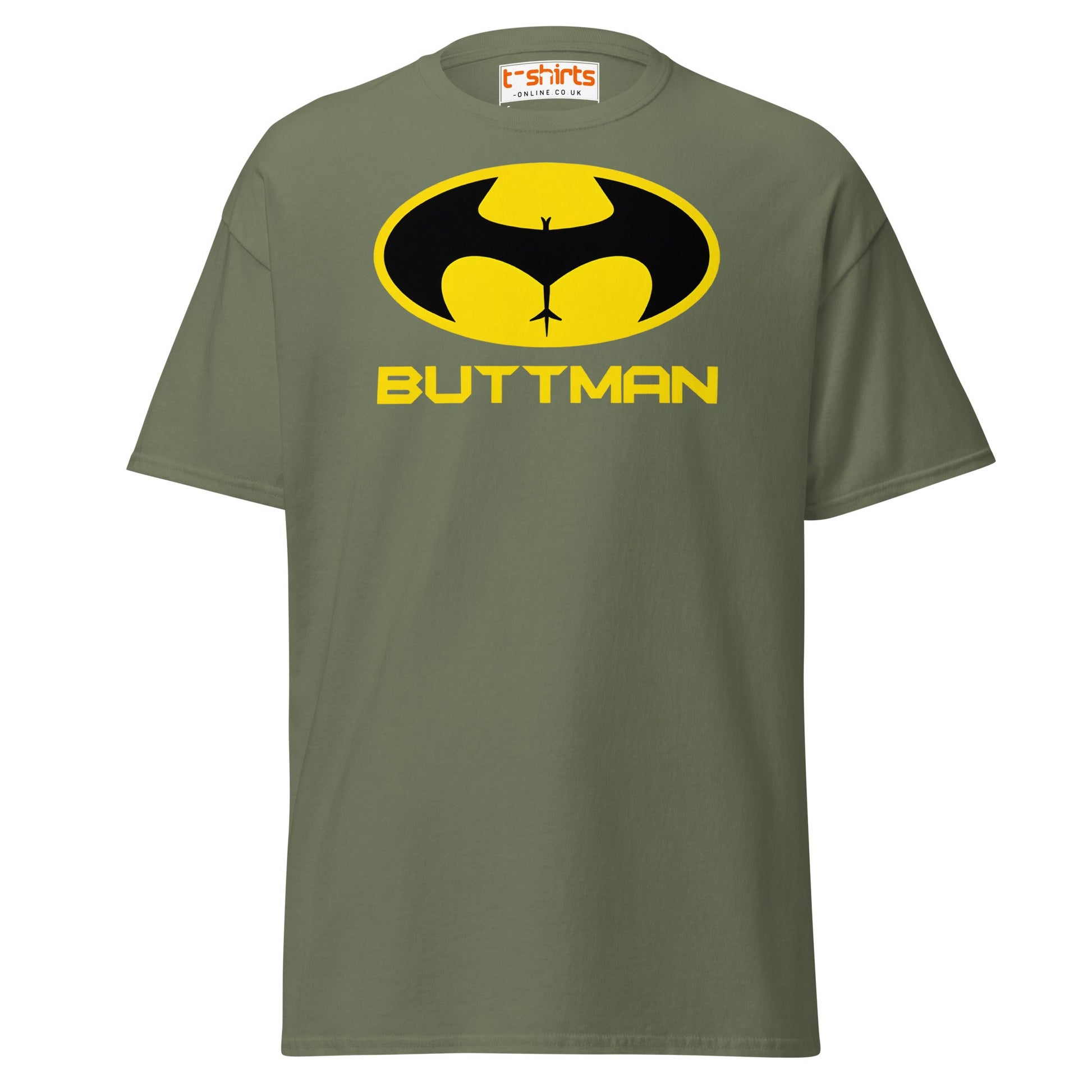 Buttman T-Shirt – Funny Parody Adult Humor Tee - Military Green - T-Shirts Online