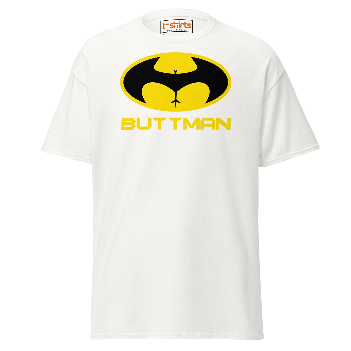 Buttman T-Shirt – Funny Parody Adult Humor Tee - White - T-Shirts Online