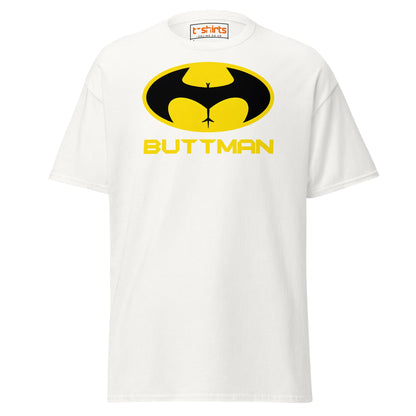 Buttman T-Shirt – Funny Parody Adult Humor Tee - White - T-Shirts Online