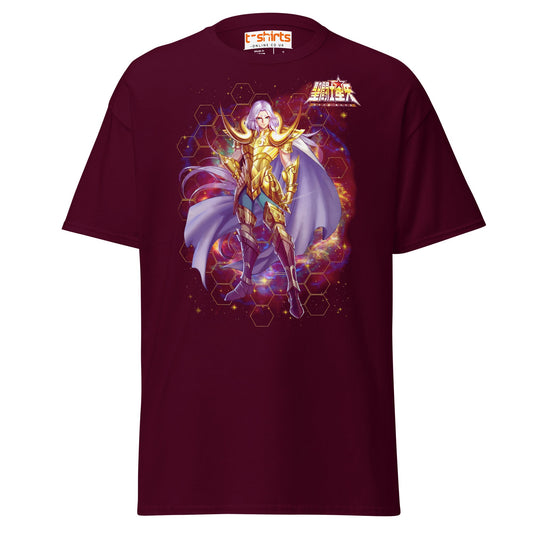 Caballero Dorado de Aries T-Shirt – Golden Saint Anime Tee - Maroon - T-Shirts Online