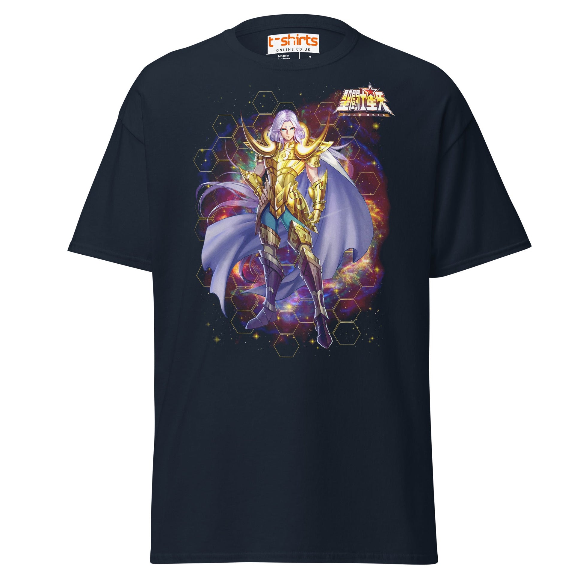 Caballero Dorado de Aries T-Shirt – Golden Saint Anime Tee - Navy - T-Shirts Online