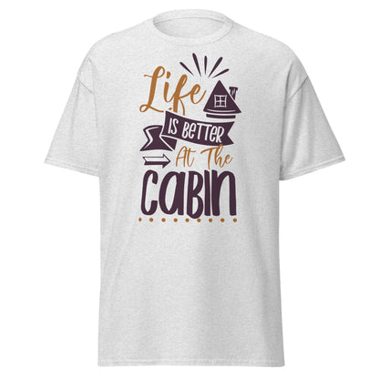 Cabin Life T-Shirt - Cozy Outdoor Graphic Tee - Ash - T-Shirts Online