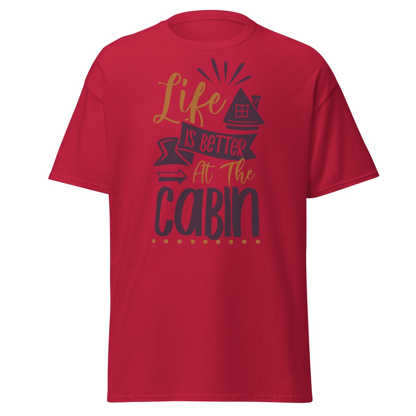 Cabin Life T-Shirt - Cozy Outdoor Graphic Tee - Cardinal - T-Shirts Online
