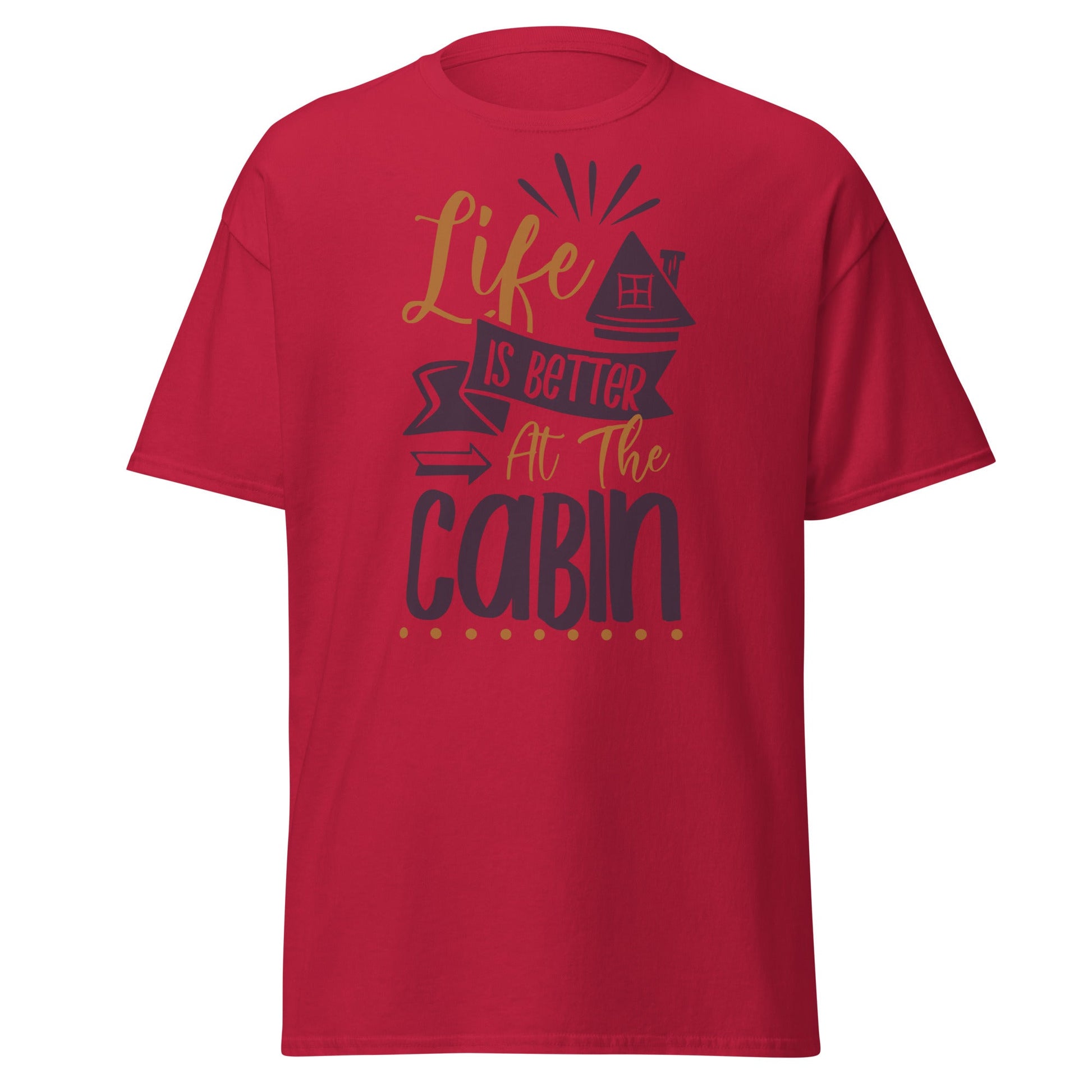 Cabin Life T-Shirt - Cozy Outdoor Graphic Tee - Cardinal - T-Shirts Online