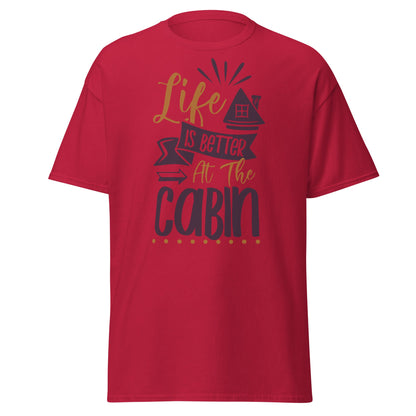 Cabin Life T-Shirt - Cozy Outdoor Graphic Tee - Cardinal - T-Shirts Online