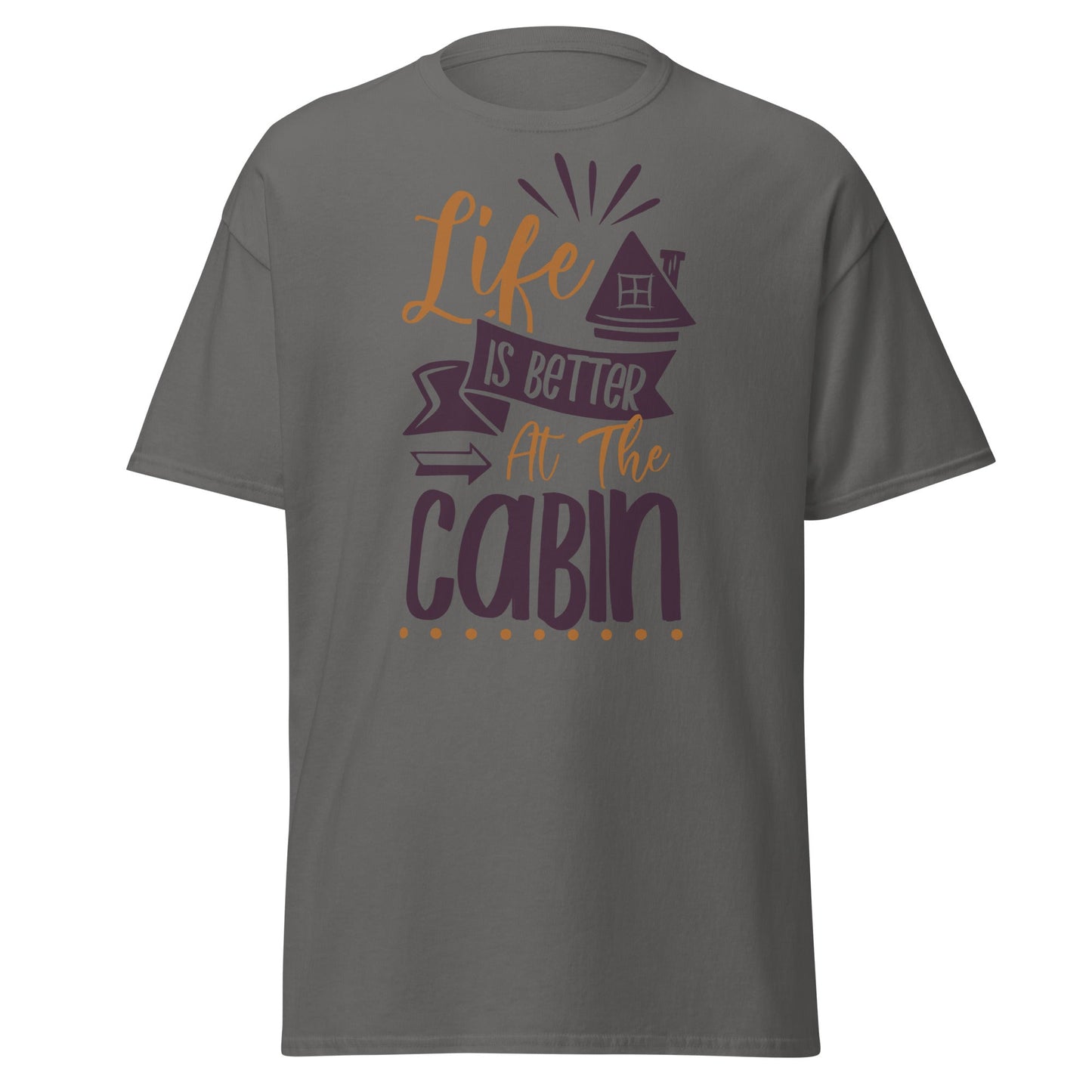 Cabin Life T-Shirt - Cozy Outdoor Graphic Tee - Charcoal - T-Shirts Online