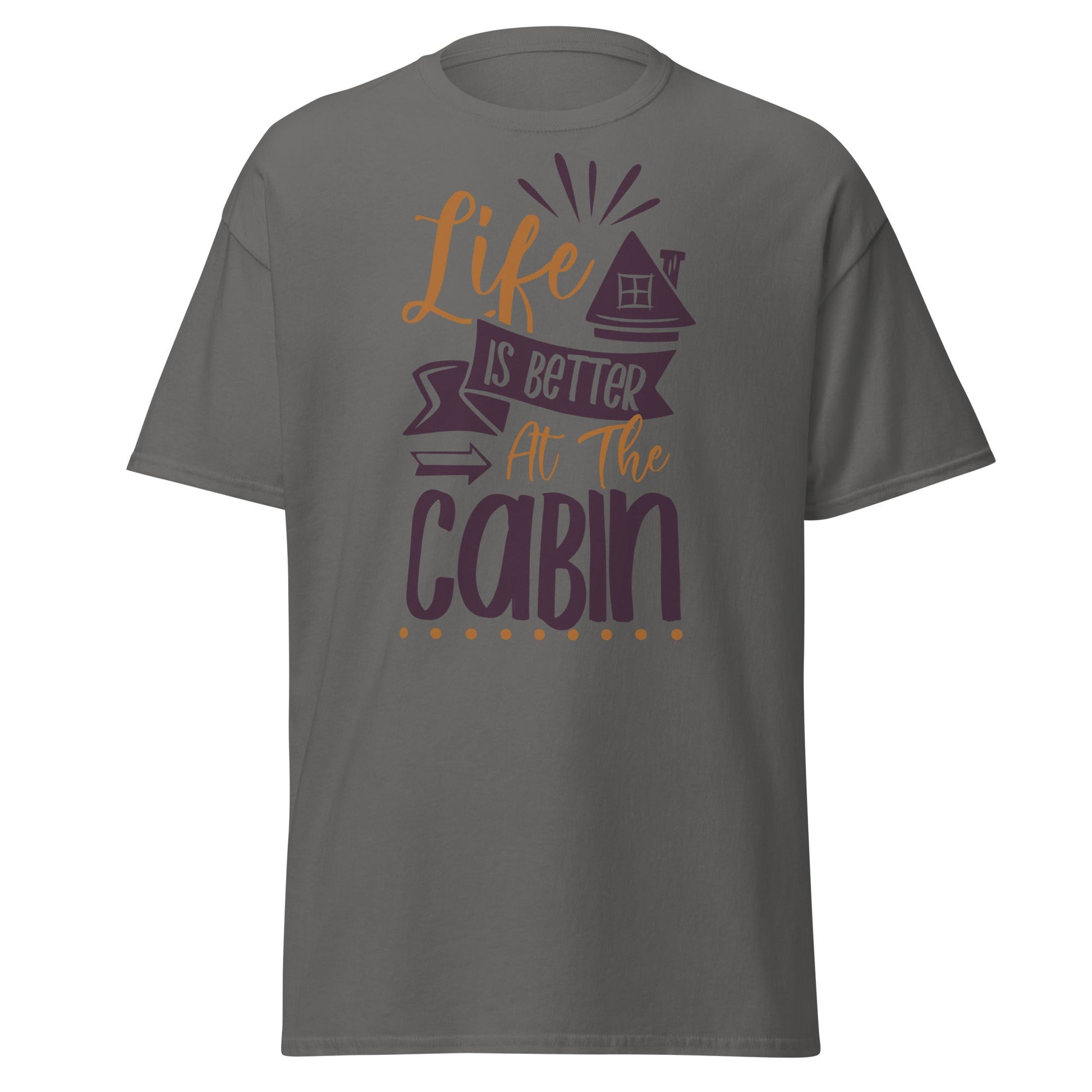Cabin Life T-Shirt - Cozy Outdoor Graphic Tee - Charcoal - T-Shirts Online