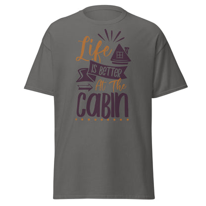 Cabin Life T-Shirt - Cozy Outdoor Graphic Tee - Charcoal - T-Shirts Online
