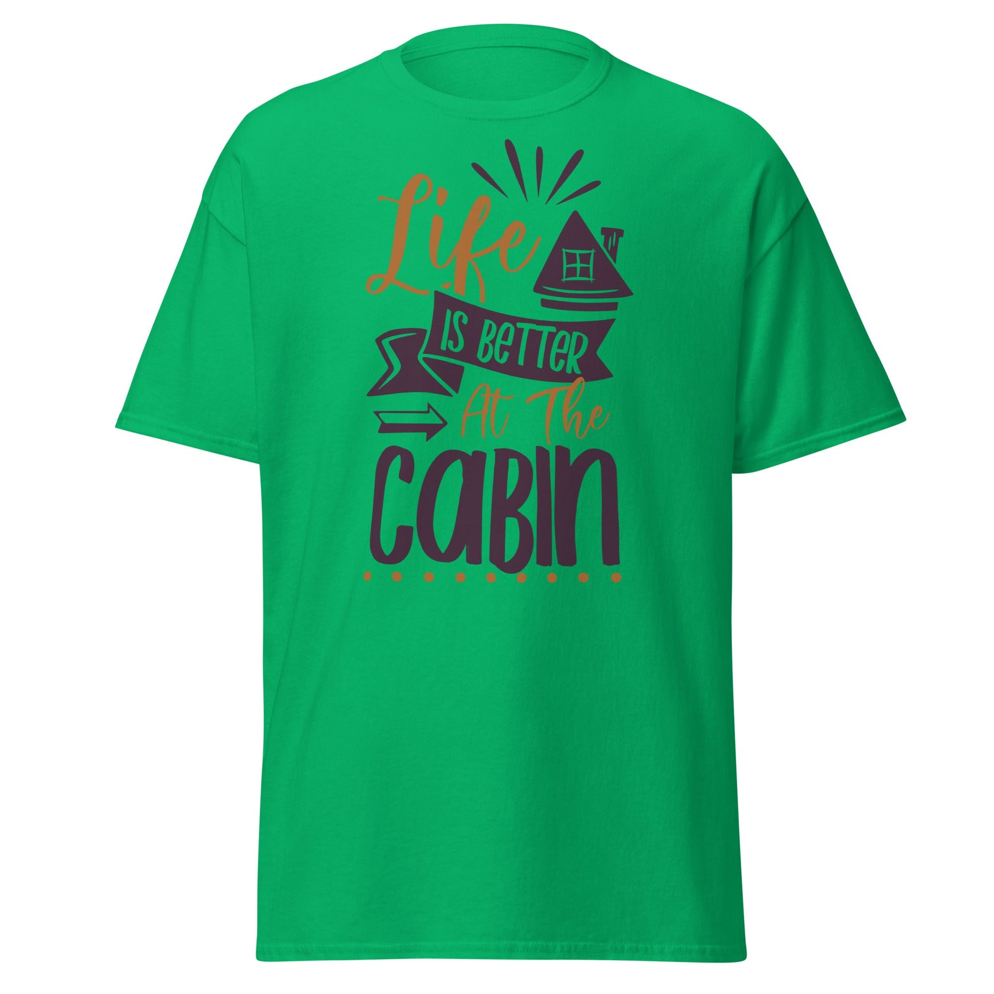 Cabin Life T-Shirt - Cozy Outdoor Graphic Tee - Irish Green - T-Shirts Online