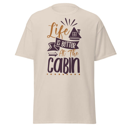 Cabin Life T-Shirt - Cozy Outdoor Graphic Tee - Natural - T-Shirts Online