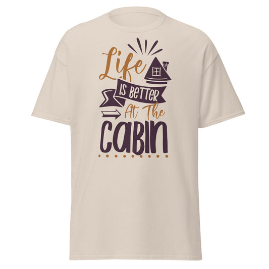Cabin Life T-Shirt - Cozy Outdoor Graphic Tee - Natural - T-Shirts Online