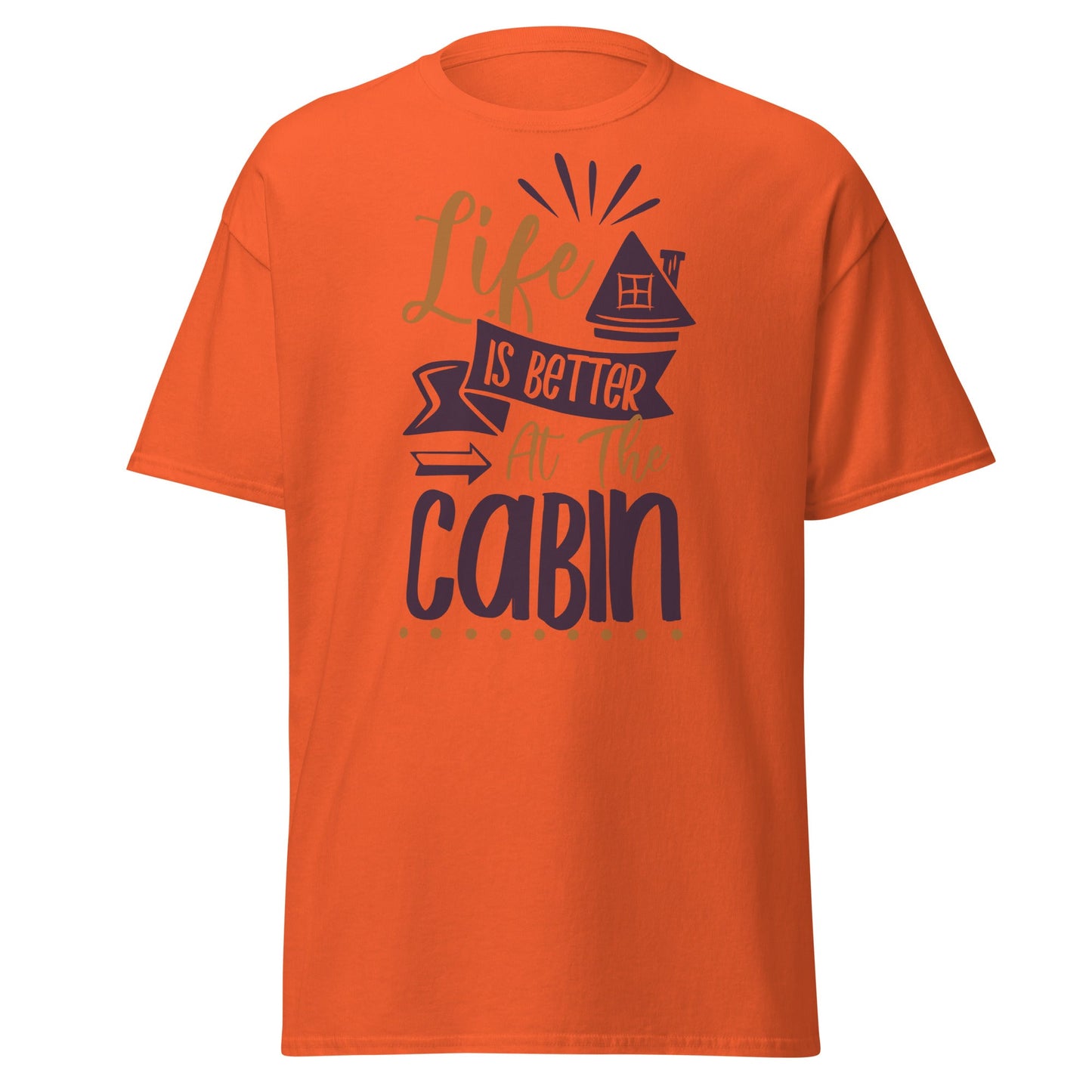 Cabin Life T-Shirt - Cozy Outdoor Graphic Tee - Orange - T-Shirts Online