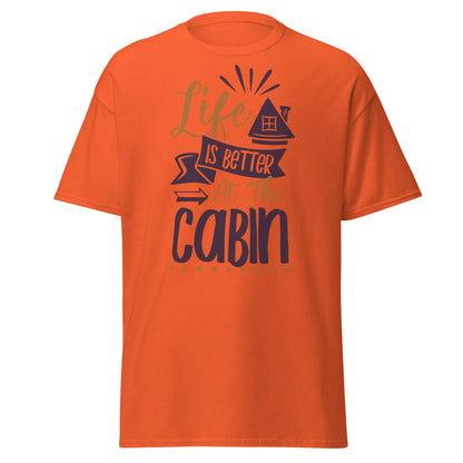 Cabin Life T-Shirt - Cozy Outdoor Graphic Tee - Orange - T-Shirts Online