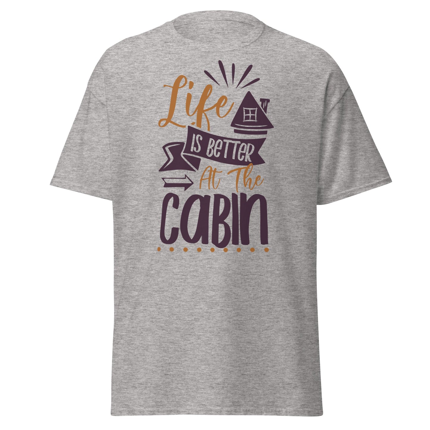 Cabin Life T-Shirt - Cozy Outdoor Graphic Tee - Sport Grey - T-Shirts Online