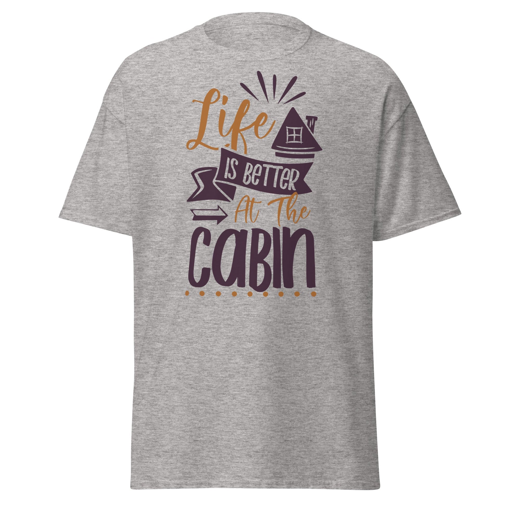 Cabin Life T-Shirt - Cozy Outdoor Graphic Tee - Sport Grey - T-Shirts Online