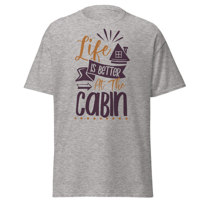 Cabin Life T-Shirt - Cozy Outdoor Graphic Tee - Sport Grey - T-Shirts Online