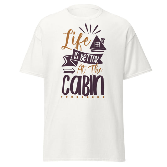 Cabin Life T-Shirt - Cozy Outdoor Graphic Tee - White - T-Shirts Online