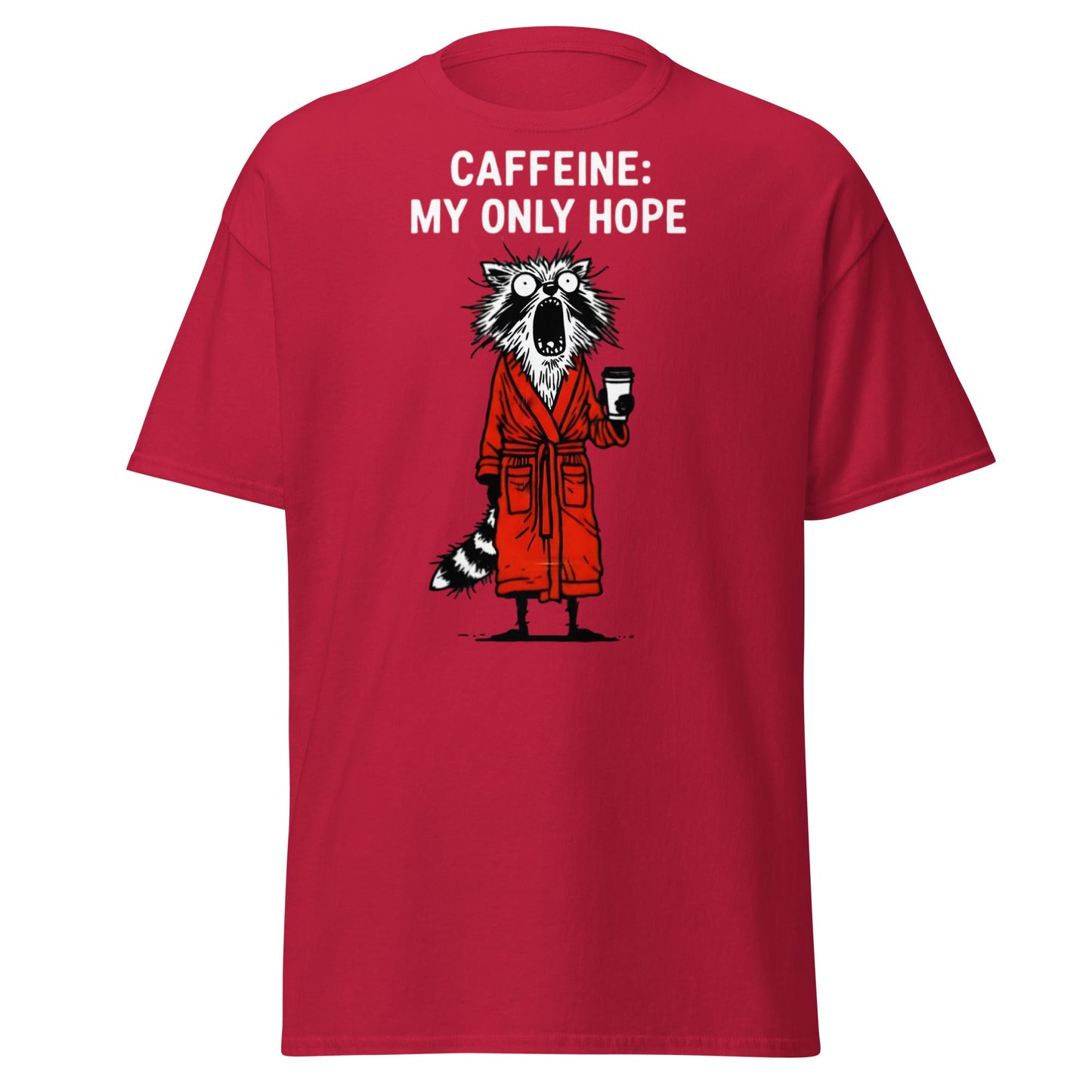 Caffeine My Only Hope T-Shirt - Funny Coffee Lover Tee - Cardinal - T-Shirts Online