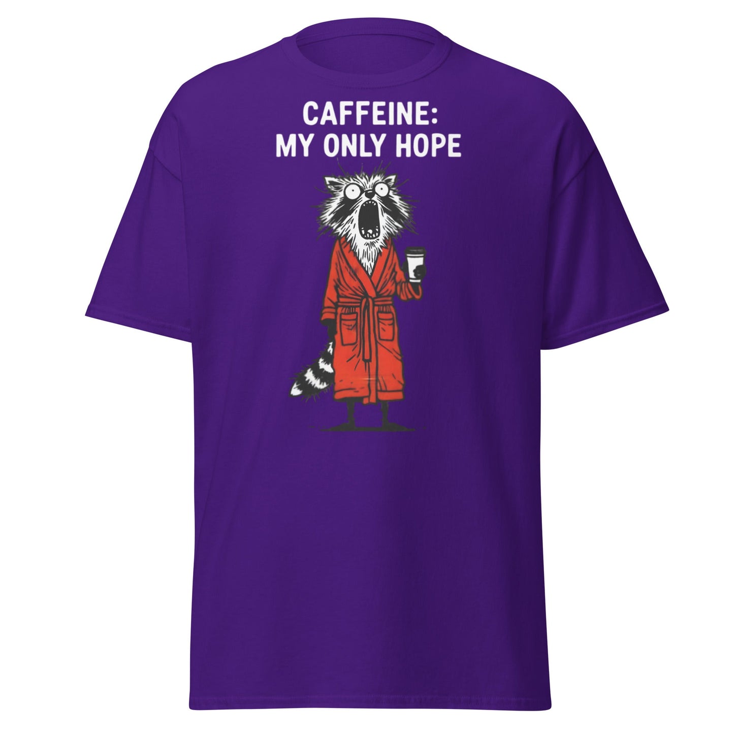 Caffeine My Only Hope T-Shirt - Funny Coffee Lover Tee - Purple - T-Shirts Online