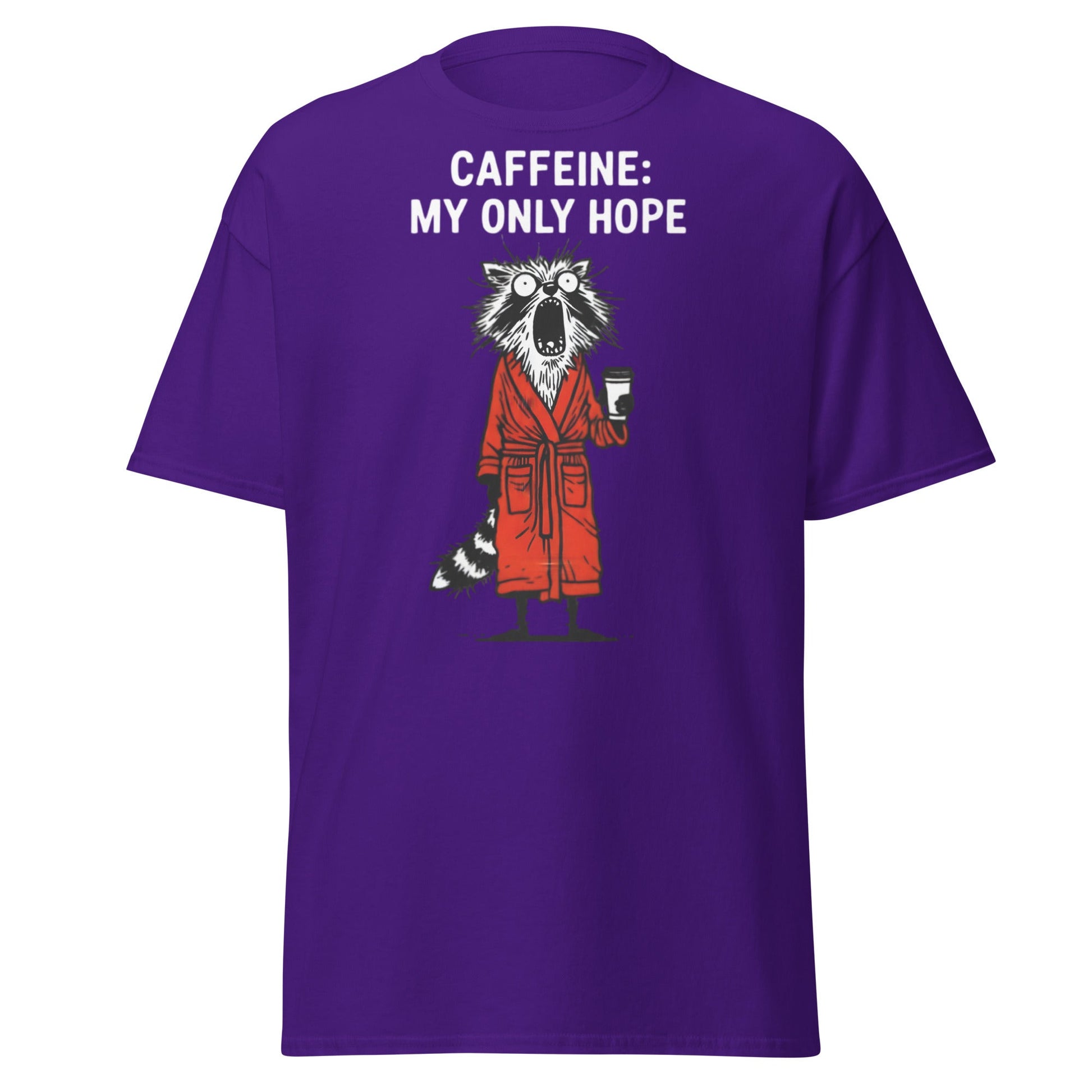 Caffeine My Only Hope T-Shirt - Funny Coffee Lover Tee - Purple - T-Shirts Online