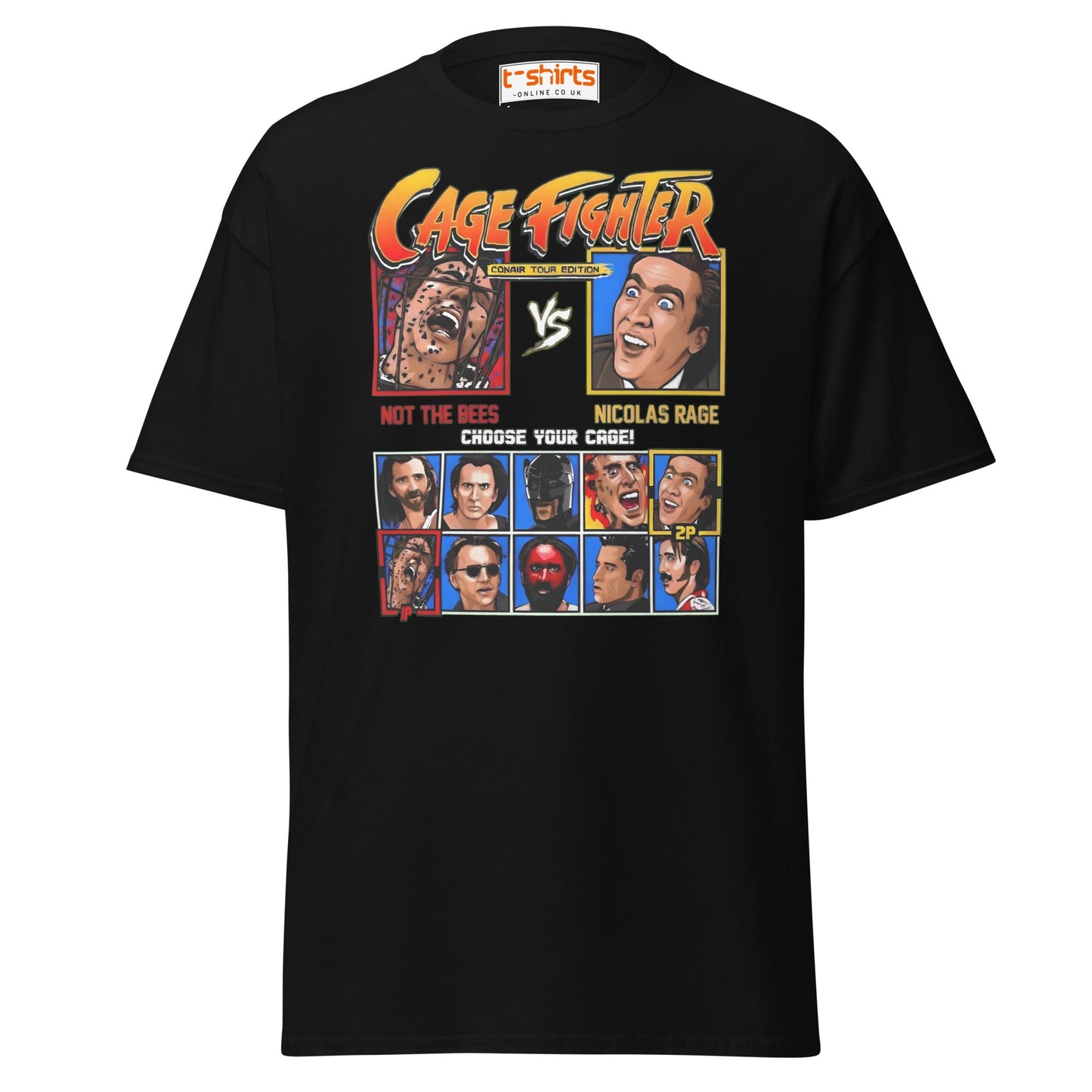 Cage Fighter T-Shirt | Funny Nicolas Cage Parody Tee - Black - T-Shirts Online