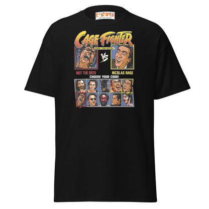 Cage Fighter T-Shirt | Funny Nicolas Cage Parody Tee - Black - T-Shirts Online