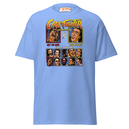 Cage Fighter T-Shirt | Funny Nicolas Cage Parody Tee - Carolina Blue - T-Shirts Online