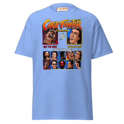 Cage Fighter T-Shirt | Funny Nicolas Cage Parody Tee - Carolina Blue - T-Shirts Online