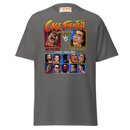 Cage Fighter T-Shirt | Funny Nicolas Cage Parody Tee - Charcoal - T-Shirts Online