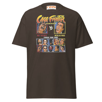 Cage Fighter T-Shirt | Funny Nicolas Cage Parody Tee - Dark Chocolate - T-Shirts Online