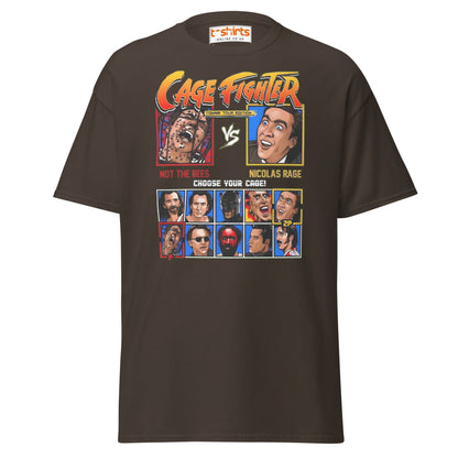 Cage Fighter T-Shirt | Funny Nicolas Cage Parody Tee - Dark Chocolate - T-Shirts Online