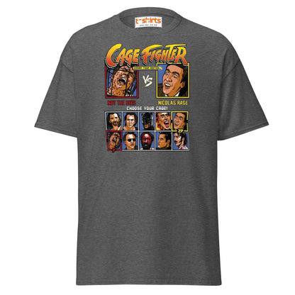 Cage Fighter T-Shirt | Funny Nicolas Cage Parody Tee - Dark Heather - T-Shirts Online
