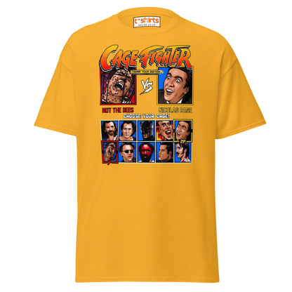 Cage Fighter T-Shirt | Funny Nicolas Cage Parody Tee - Gold - T-Shirts Online