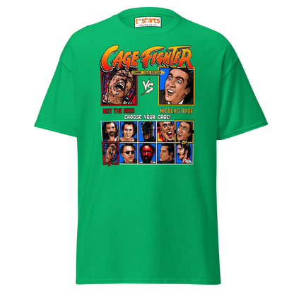 Cage Fighter T-Shirt | Funny Nicolas Cage Parody Tee - Irish Green - T-Shirts Online