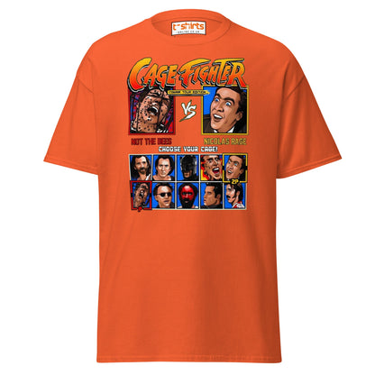 Cage Fighter T-Shirt | Funny Nicolas Cage Parody Tee - Orange - T-Shirts Online
