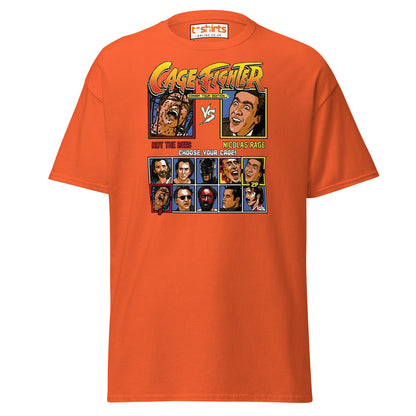 Cage Fighter T-Shirt | Funny Nicolas Cage Parody Tee - Orange - T-Shirts Online