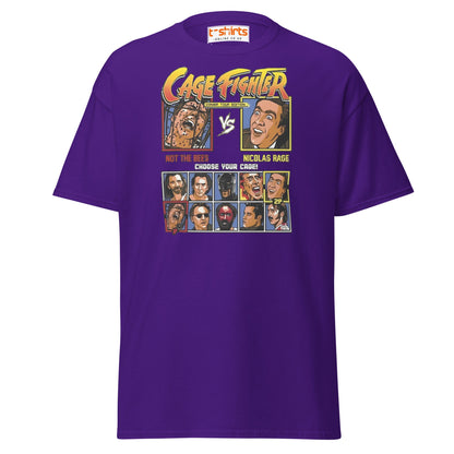 Cage Fighter T-Shirt | Funny Nicolas Cage Parody Tee - Purple - T-Shirts Online