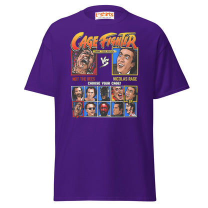 Cage Fighter T-Shirt | Funny Nicolas Cage Parody Tee - Purple - T-Shirts Online