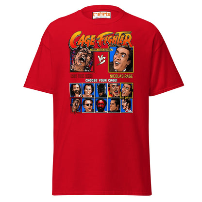 Cage Fighter T-Shirt | Funny Nicolas Cage Parody Tee - Red - T-Shirts Online