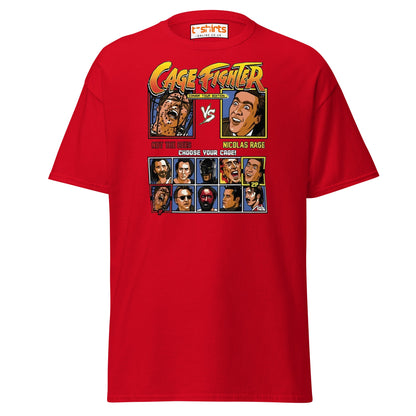 Cage Fighter T-Shirt | Funny Nicolas Cage Parody Tee - Red - T-Shirts Online