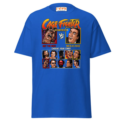 Cage Fighter T-Shirt | Funny Nicolas Cage Parody Tee - Royal - T-Shirts Online