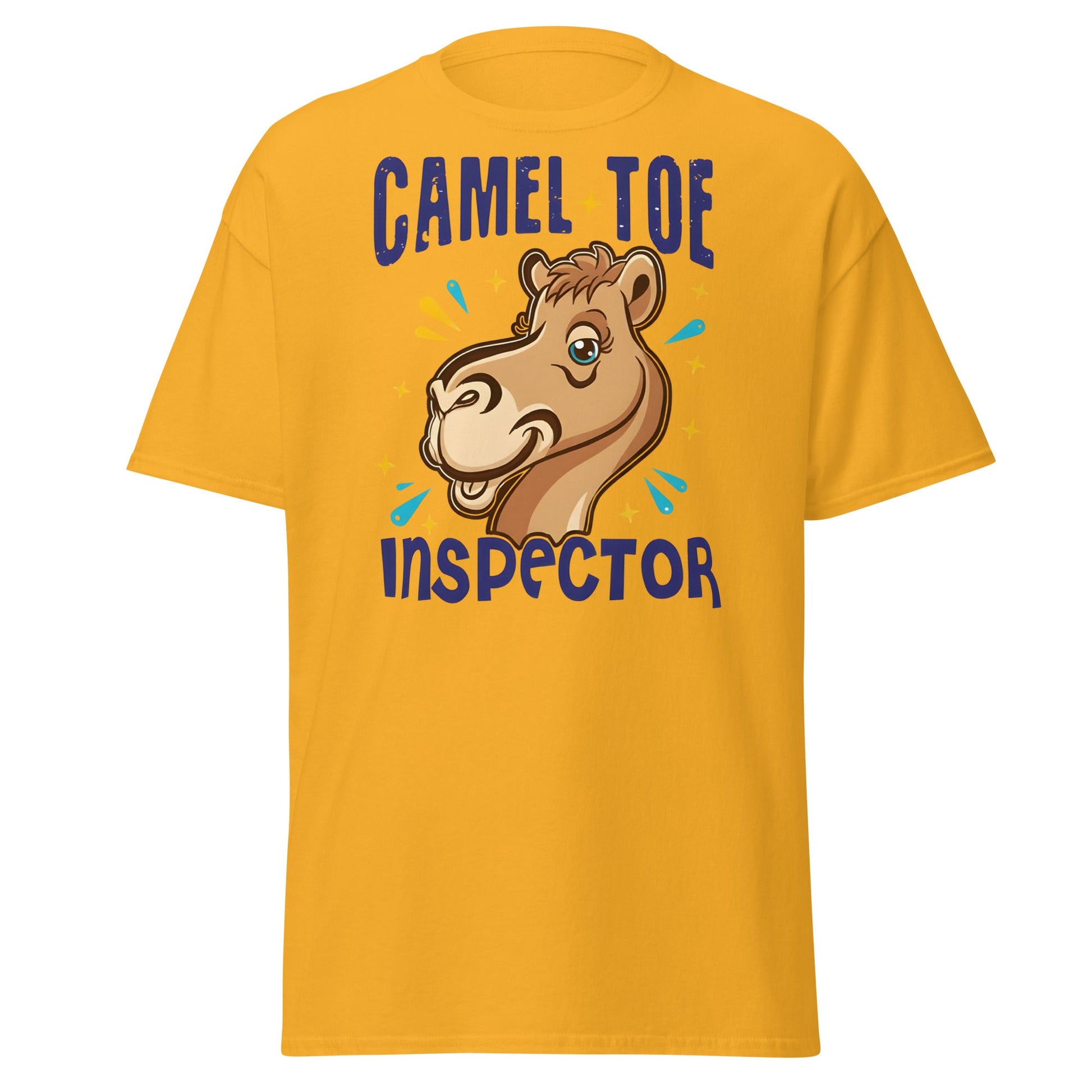 Camel Toe Inspector T-Shirt – Funny Pun Adult Humor - Gold - T-Shirts Online