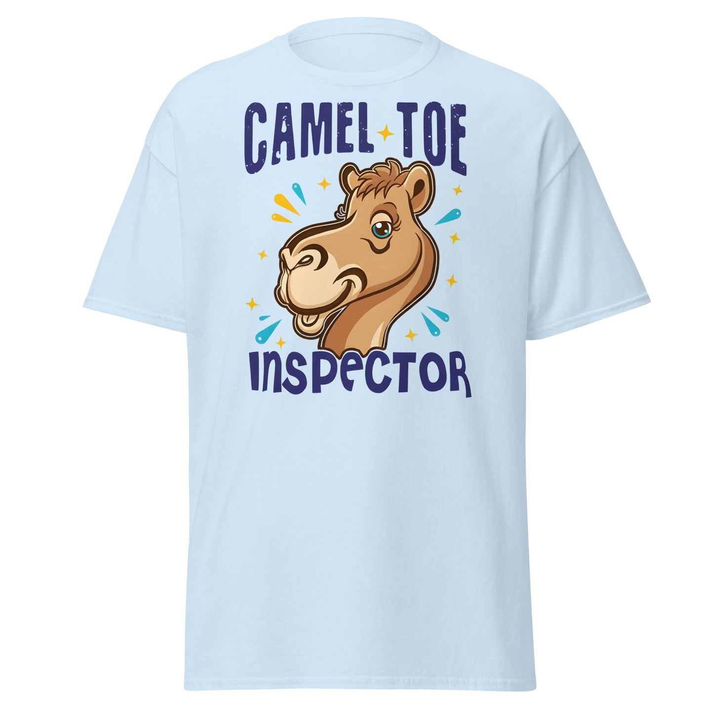 Camel Toe Inspector T-Shirt – Funny Pun Adult Humor - Light Blue - T-Shirts Online