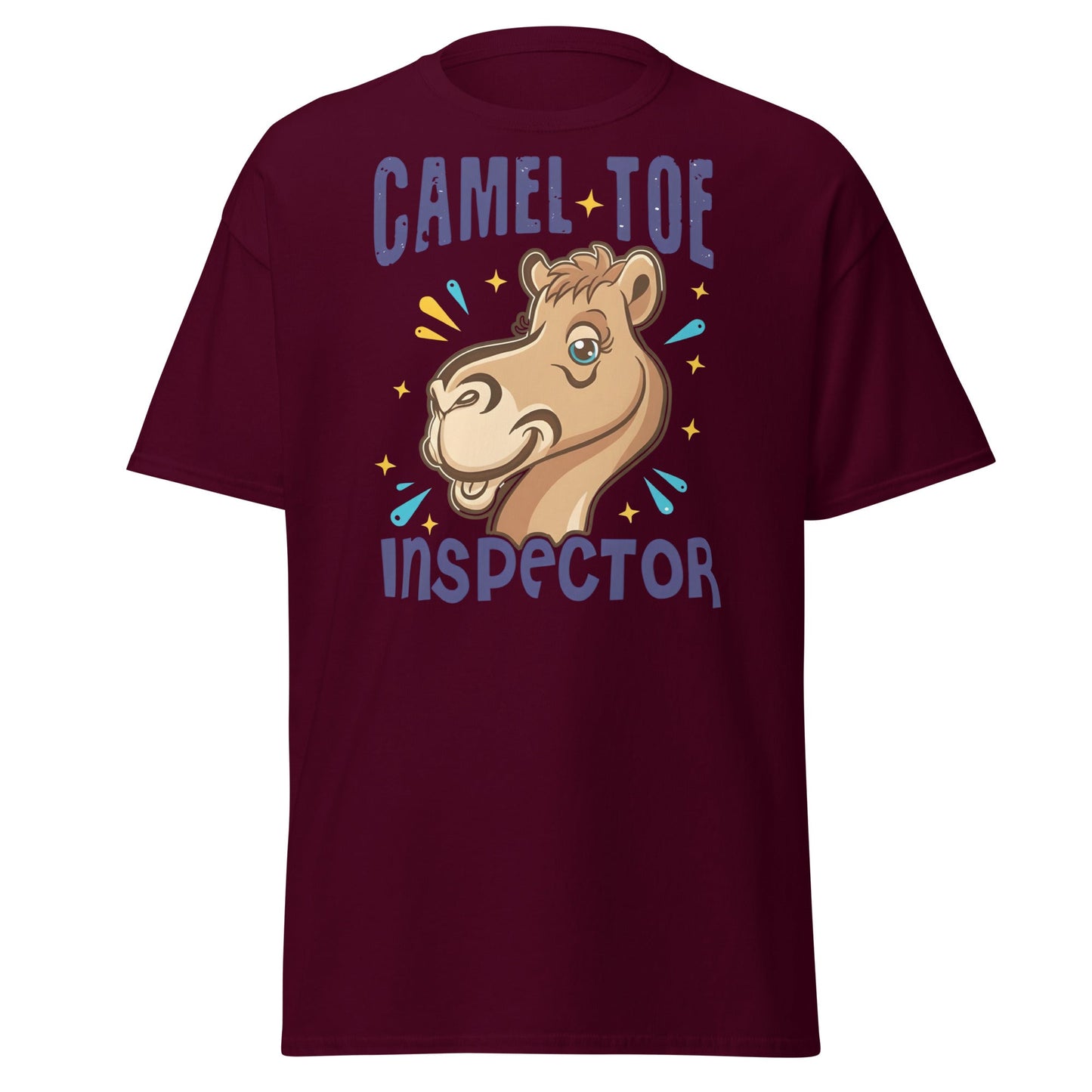 Camel Toe Inspector T-Shirt – Funny Pun Adult Humor - Maroon - T-Shirts Online