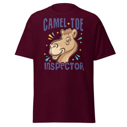 Camel Toe Inspector T-Shirt – Funny Pun Adult Humor - Maroon - T-Shirts Online