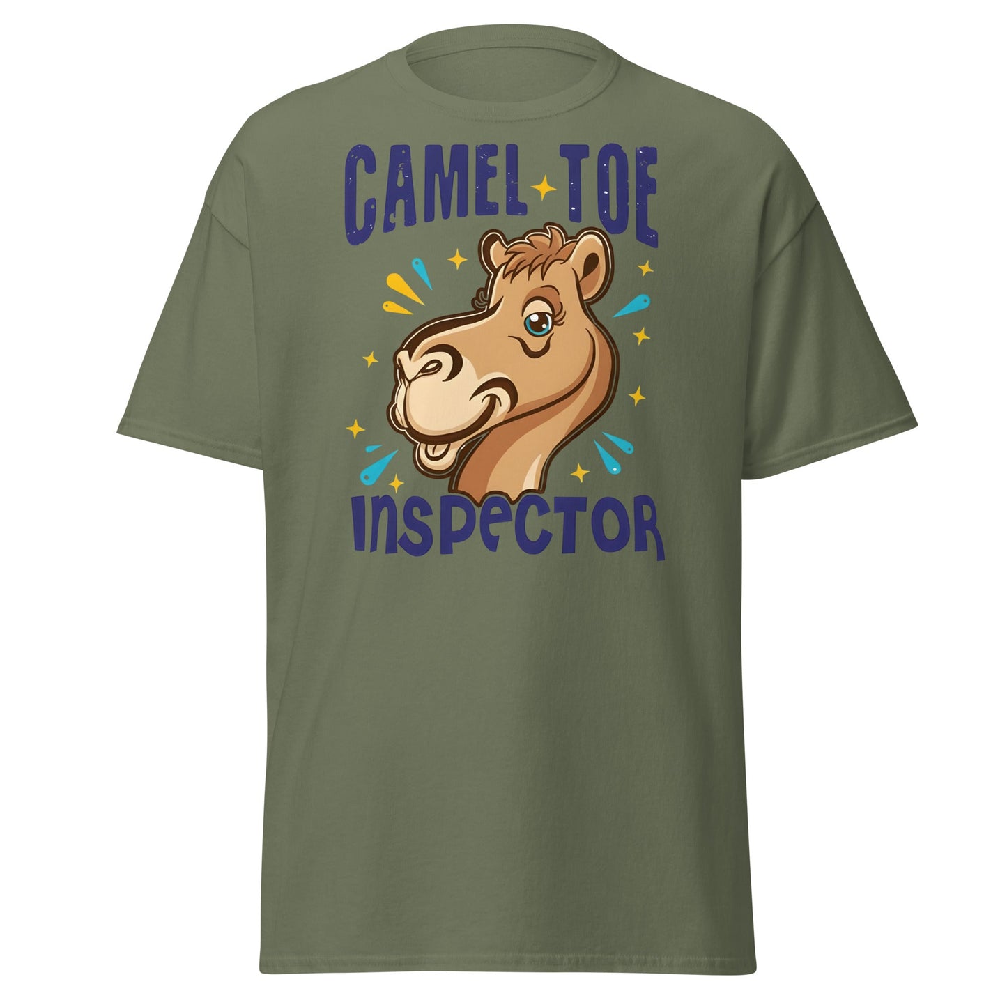 Camel Toe Inspector T-Shirt – Funny Pun Adult Humor - Military Green - T-Shirts Online