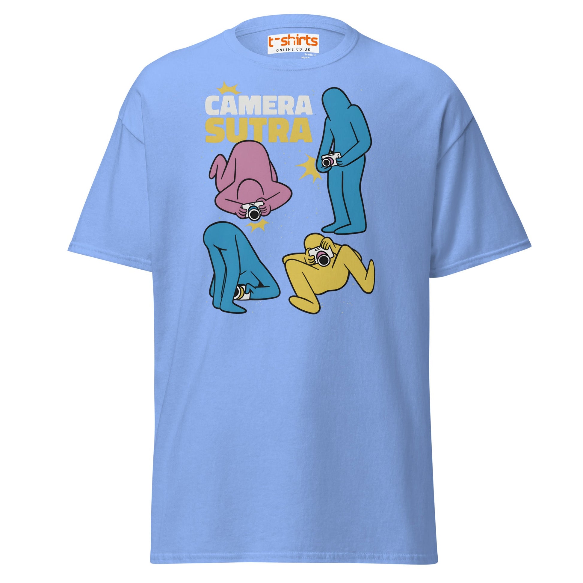 Camera Sutra T-Shirt – Funny Photographer Parody Tee - Carolina Blue - T-Shirts Online