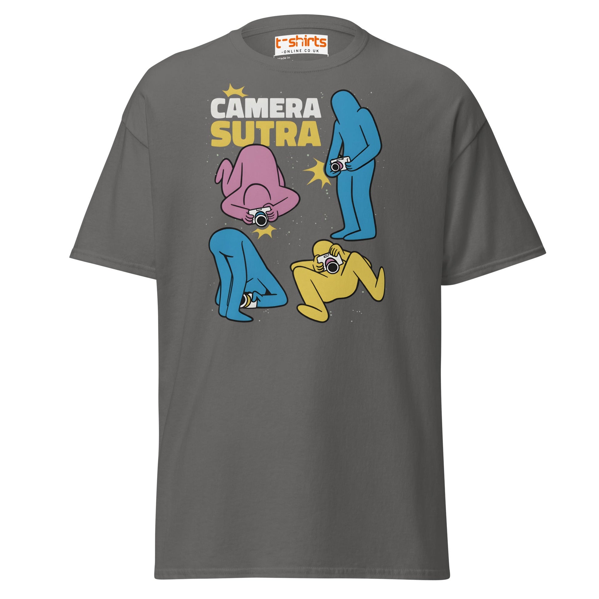 Camera Sutra T-Shirt – Funny Photographer Parody Tee - Charcoal - T-Shirts Online