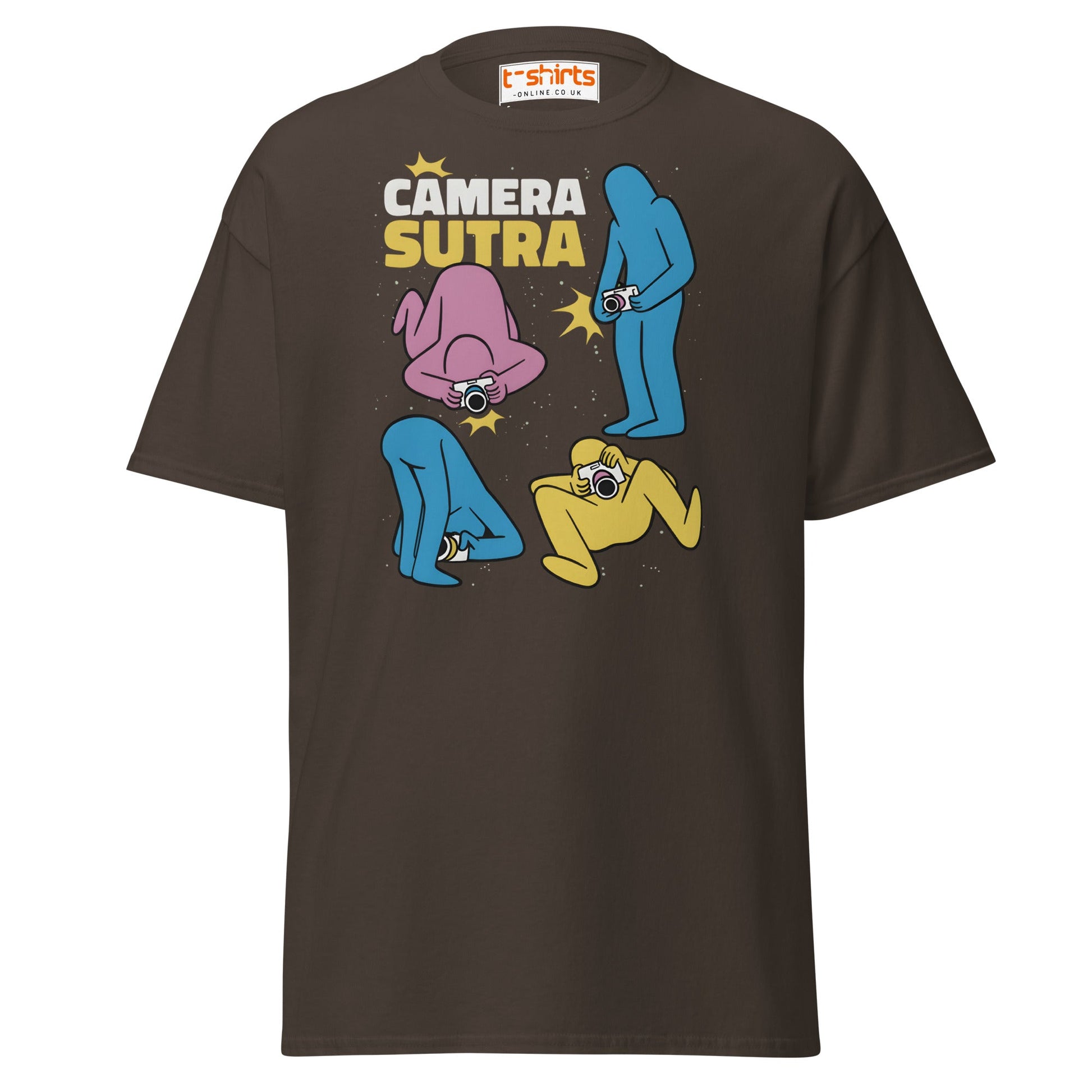 Camera Sutra T-Shirt – Funny Photographer Parody Tee - Dark Chocolate - T-Shirts Online